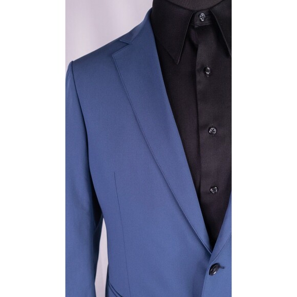 Sene Solid Blue Sport Blazer Unstructured Blazer Jacket Coat Taupe Size 44R EUC - Picture 5 of 13